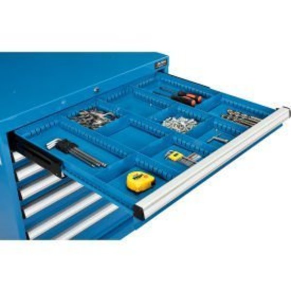 Global Equipment Global Industrial„¢ Divider Kit for 3"H Drawer of Modular Drawer Cabinet 30"Wx27"D, Blue TBAF-A07